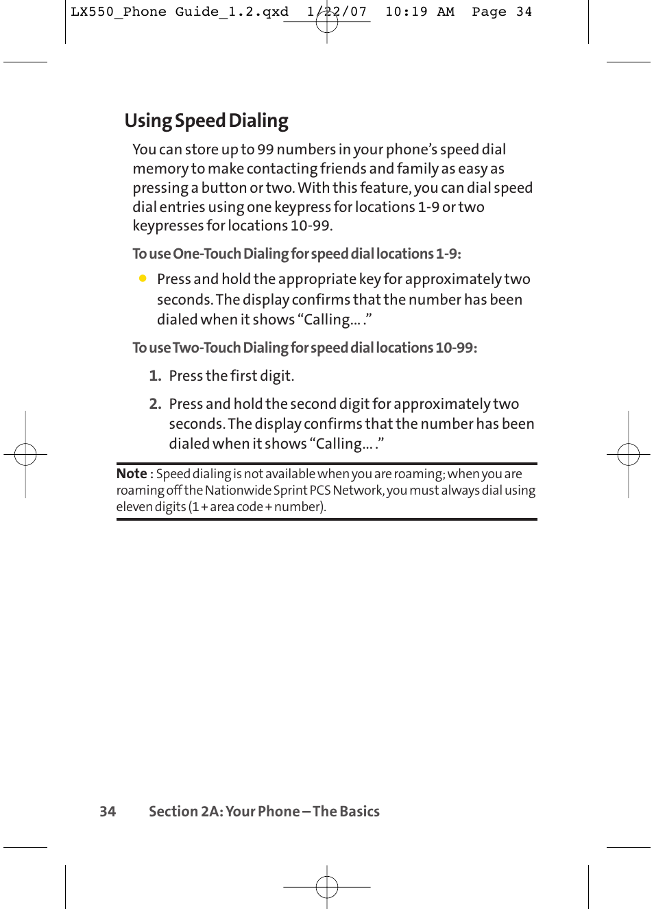 Using speed dialing | LG LX550 User Manual | Page 48 / 194