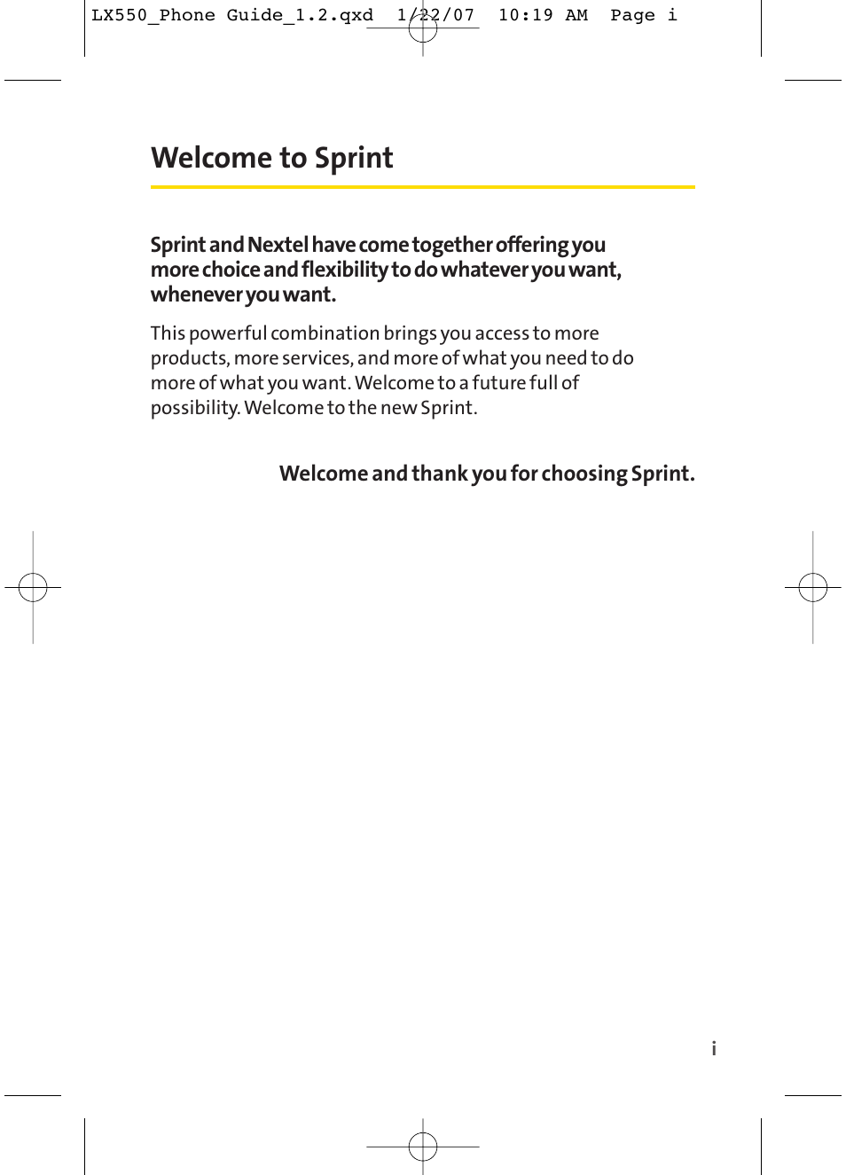 Welcome to sprint | LG LX550 User Manual | Page 7 / 194