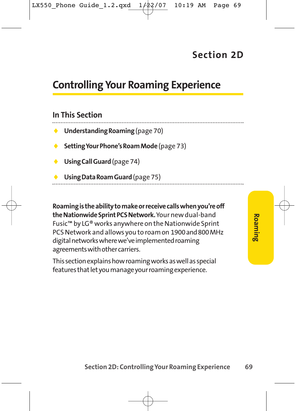 Controlling your roaming experience | LG LX550 User Manual | Page 83 / 194