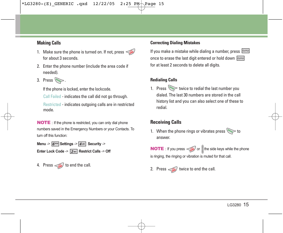 LG VX3300 User Manual | Page 17 / 156