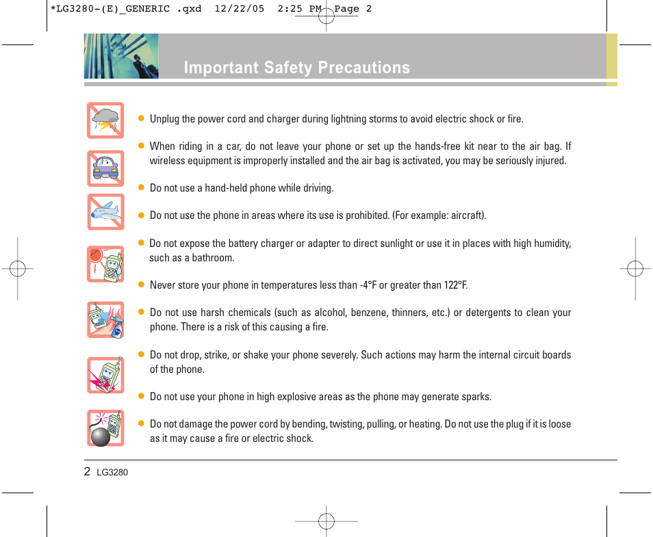 Important safety precautions | LG VX3300 User Manual | Page 4 / 156