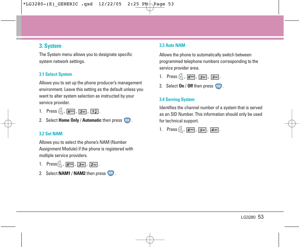 System | LG VX3300 User Manual | Page 55 / 156