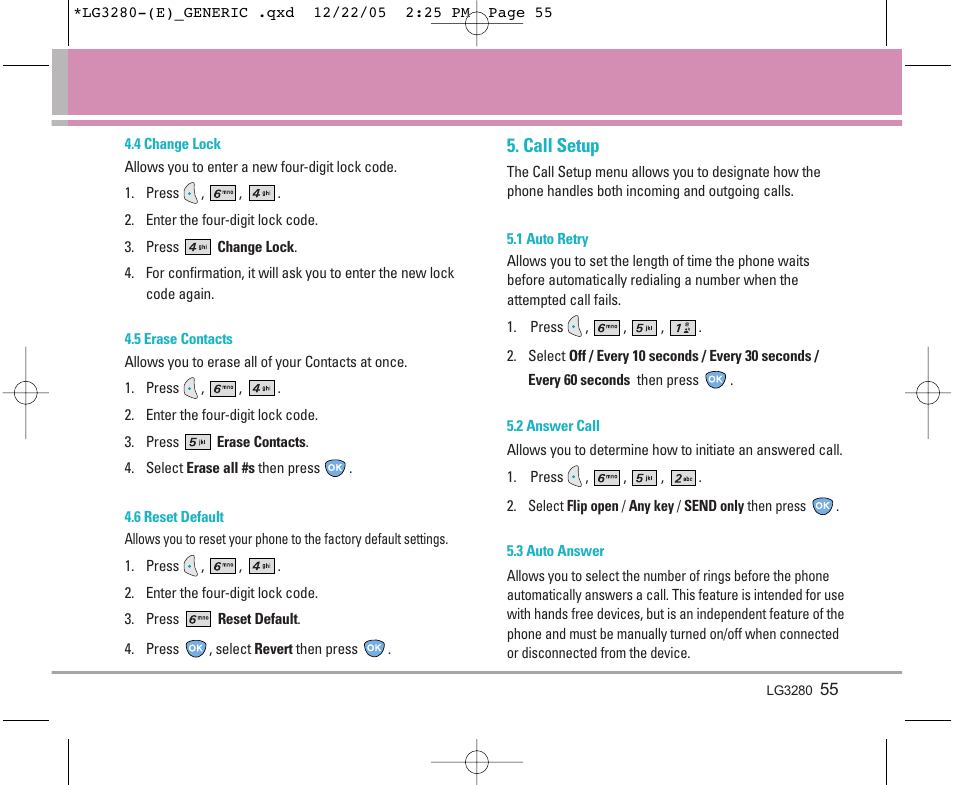 Call setup | LG VX3300 User Manual | Page 57 / 156