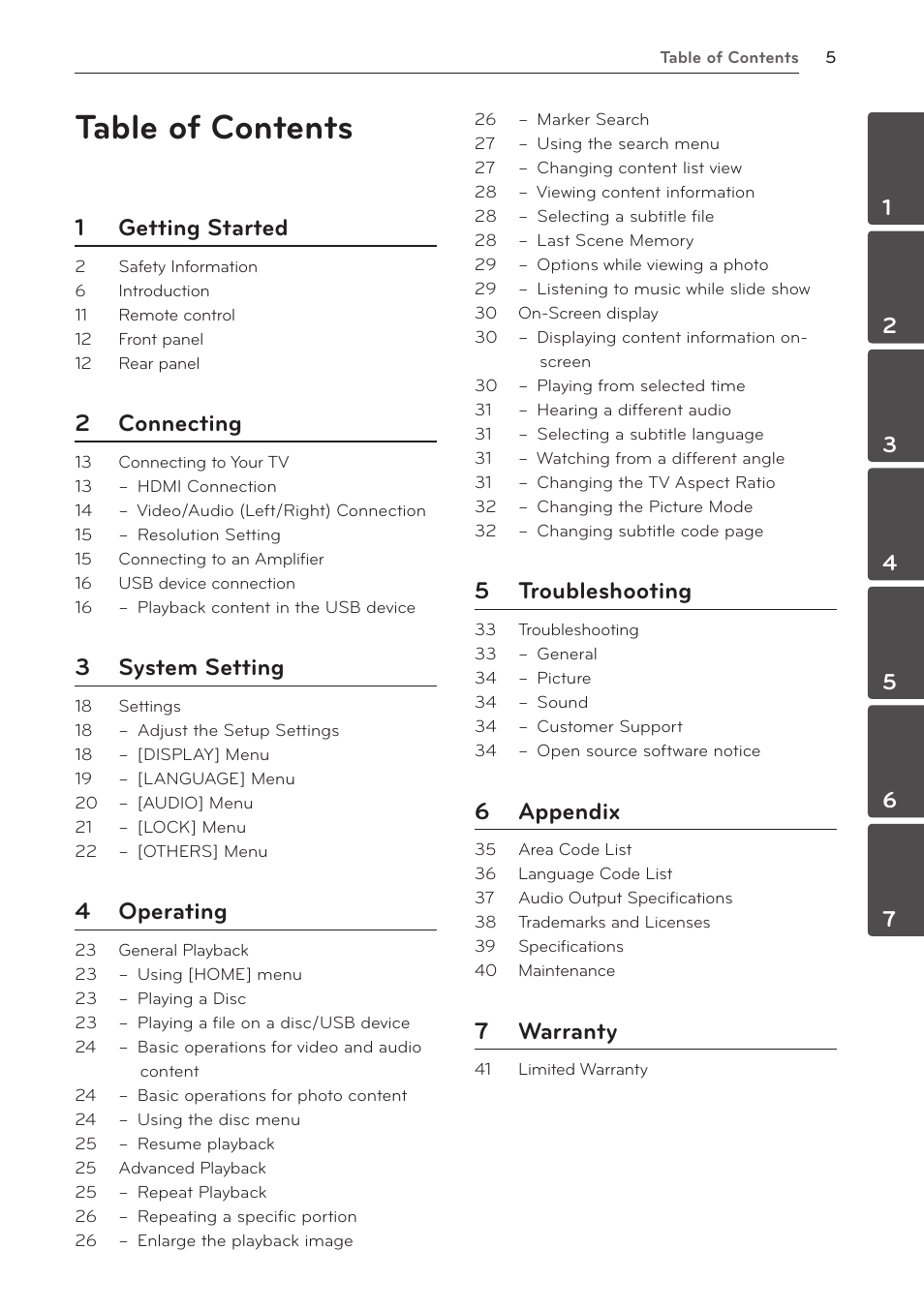 LG BD610 User Manual | Page 5 / 42