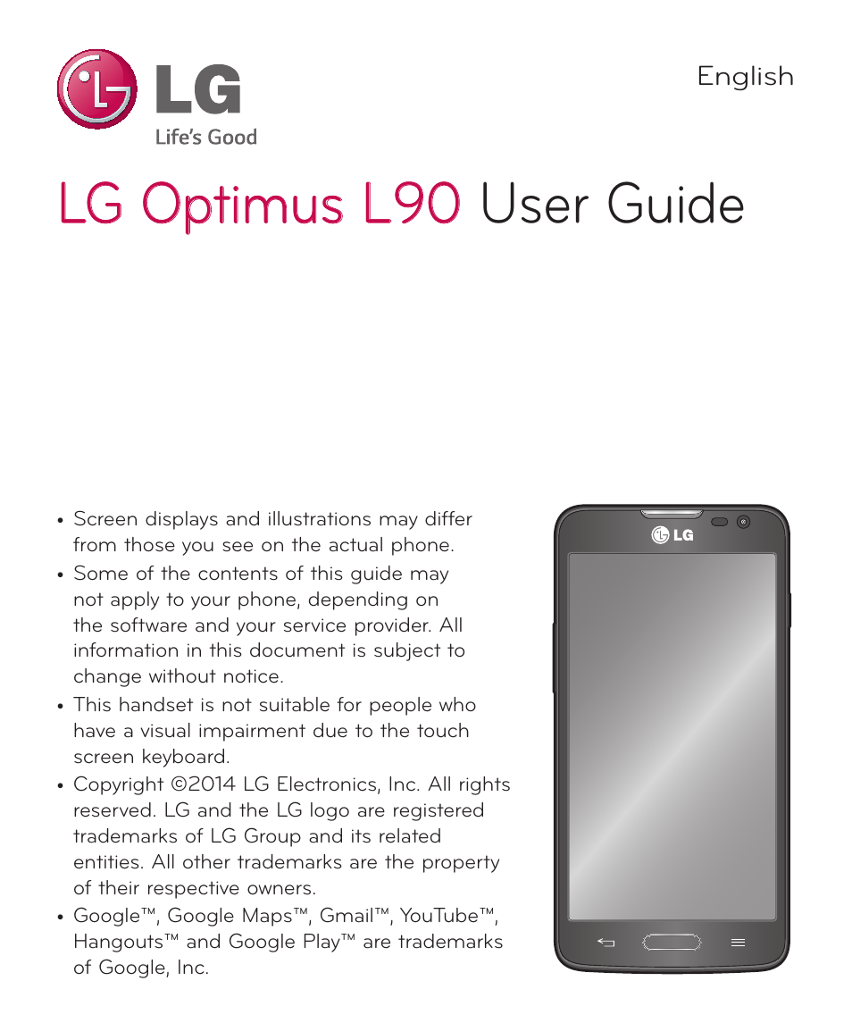 English, Lg optimus l90 user guide | LG D415 User Manual | Page 3 / 122