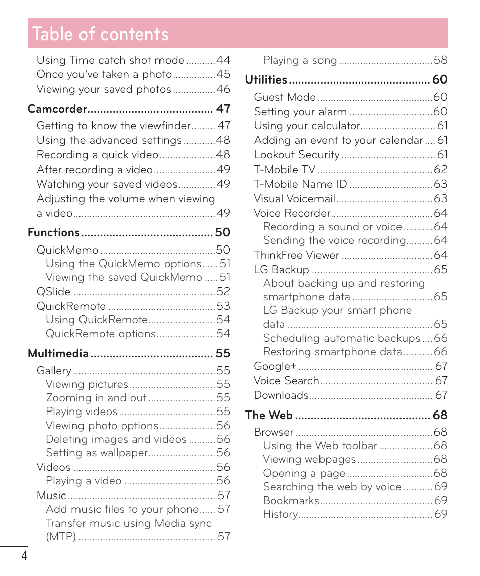 LG D415 User Manual | Page 6 / 122