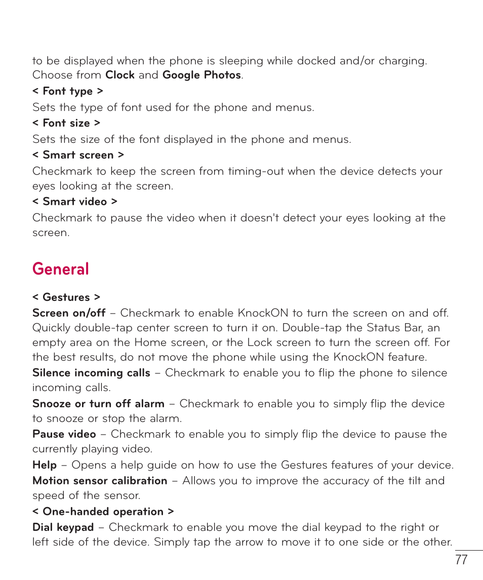 General | LG D415 User Manual | Page 79 / 122