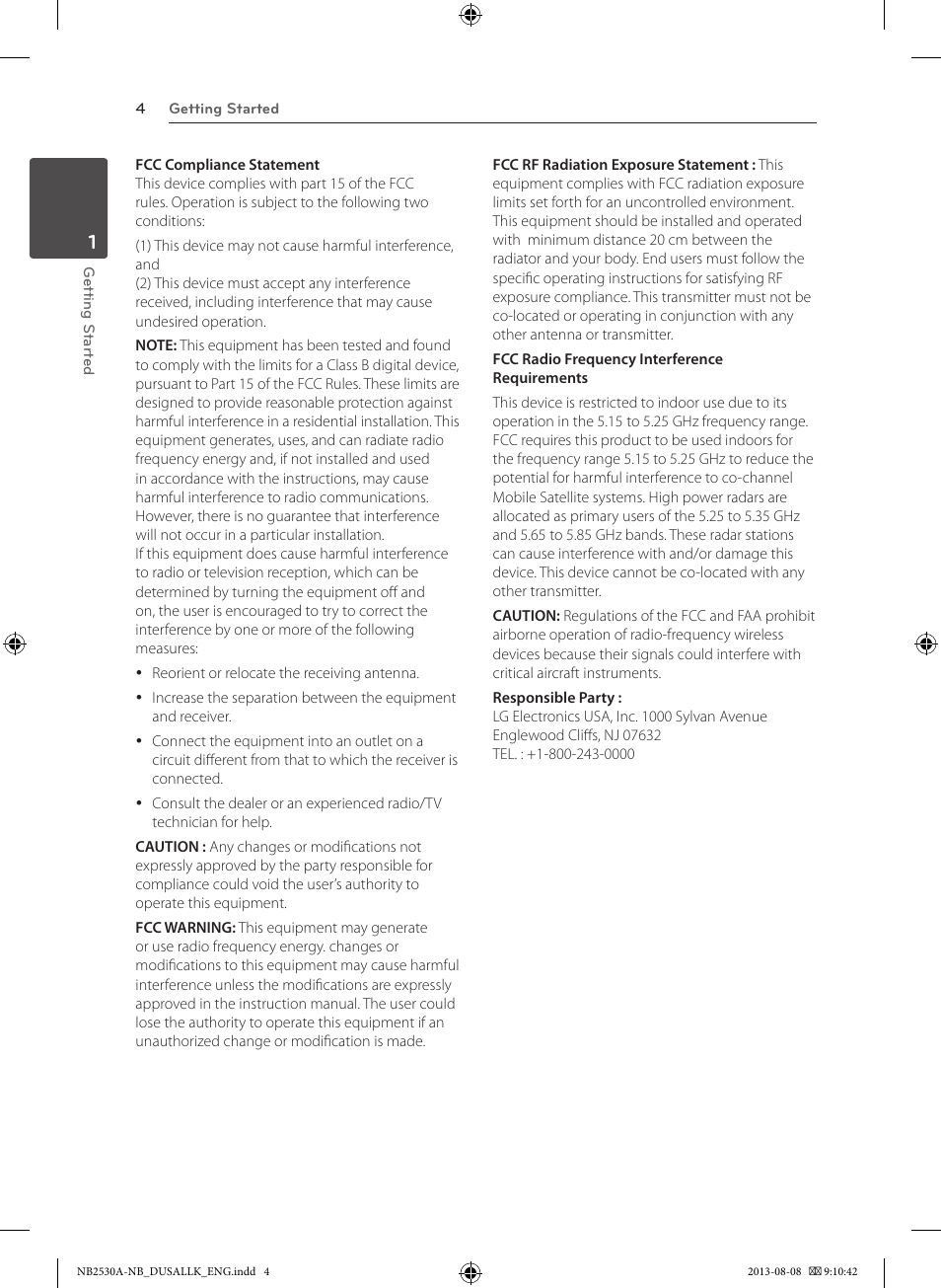 LG NB2530A User Manual | Page 4 / 24