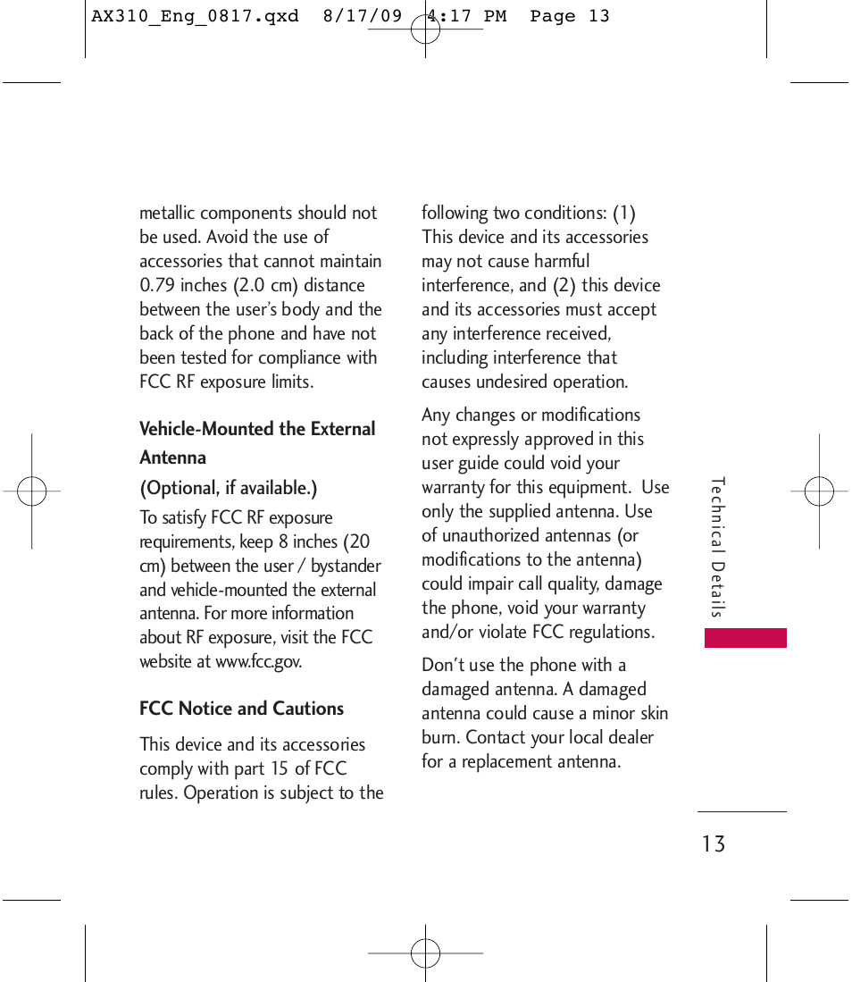 LG LGAX310 User Manual | Page 13 / 117