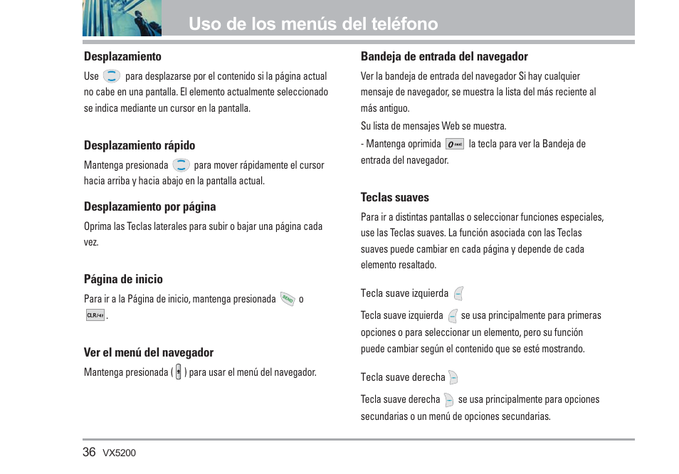 Uso de los menús del teléfono | LG VX5200 User Manual | Page 121 / 169
