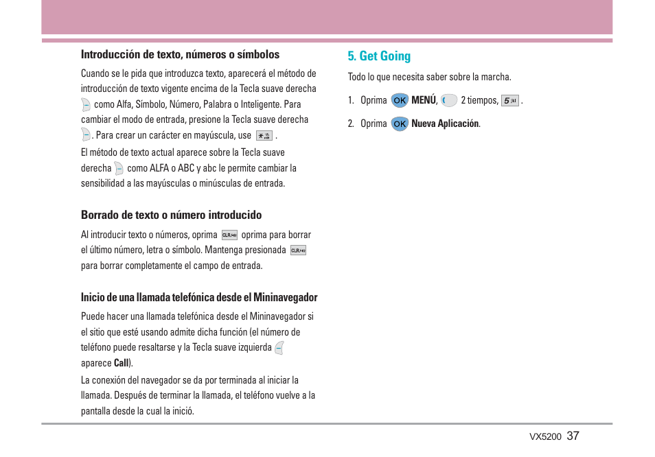Get going | LG VX5200 User Manual | Page 122 / 169