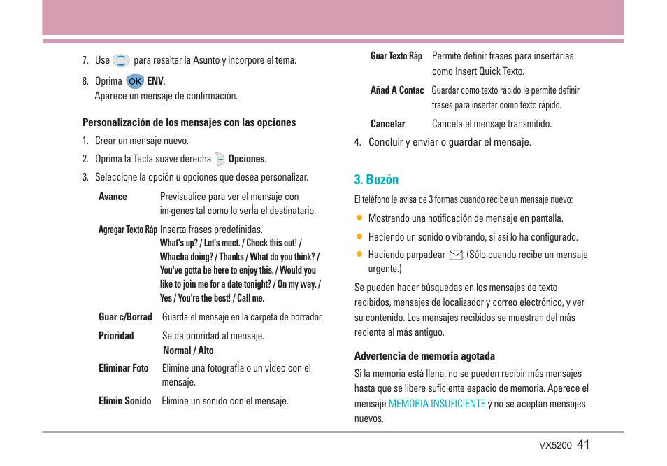 Buzón | LG VX5200 User Manual | Page 126 / 169