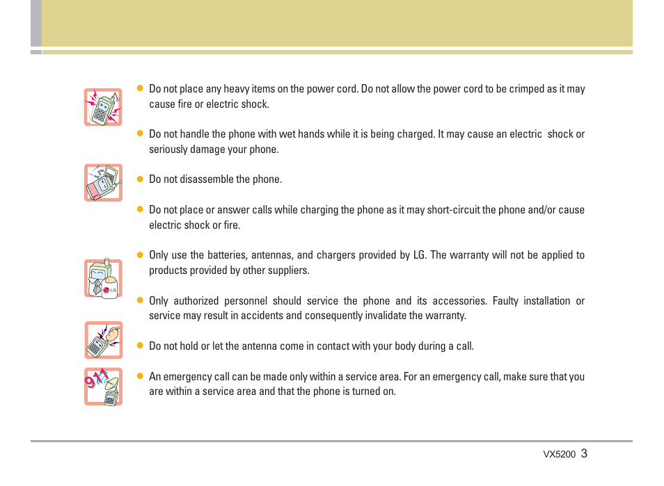 LG VX5200 User Manual | Page 4 / 169