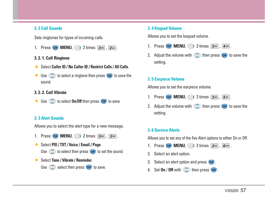 LG VX5200 User Manual | Page 58 / 169