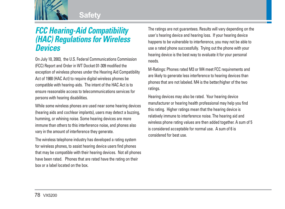 Safety | LG VX5200 User Manual | Page 79 / 169