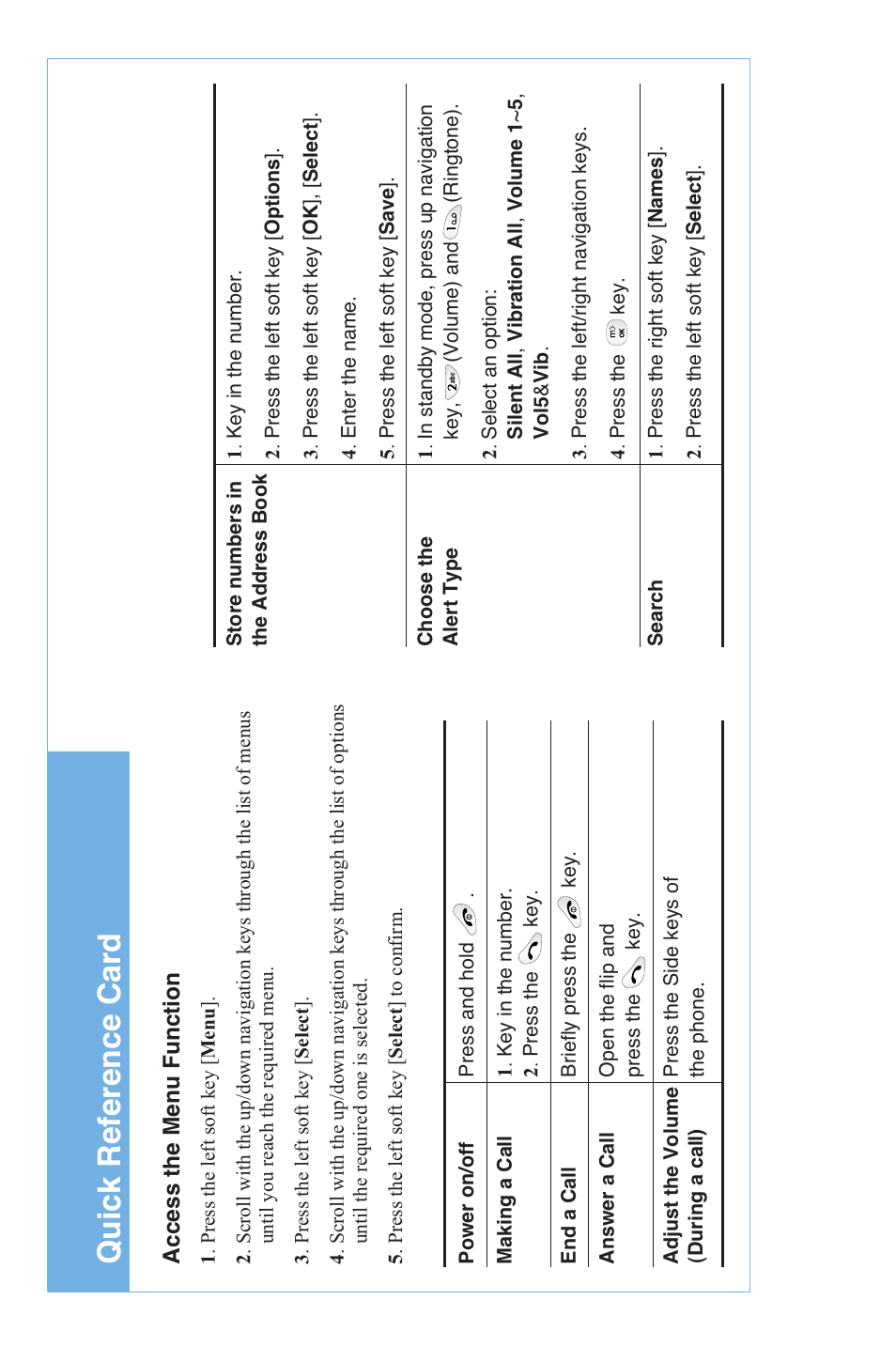 Quick reference card | LG G4020 User Manual | Page 128 / 128