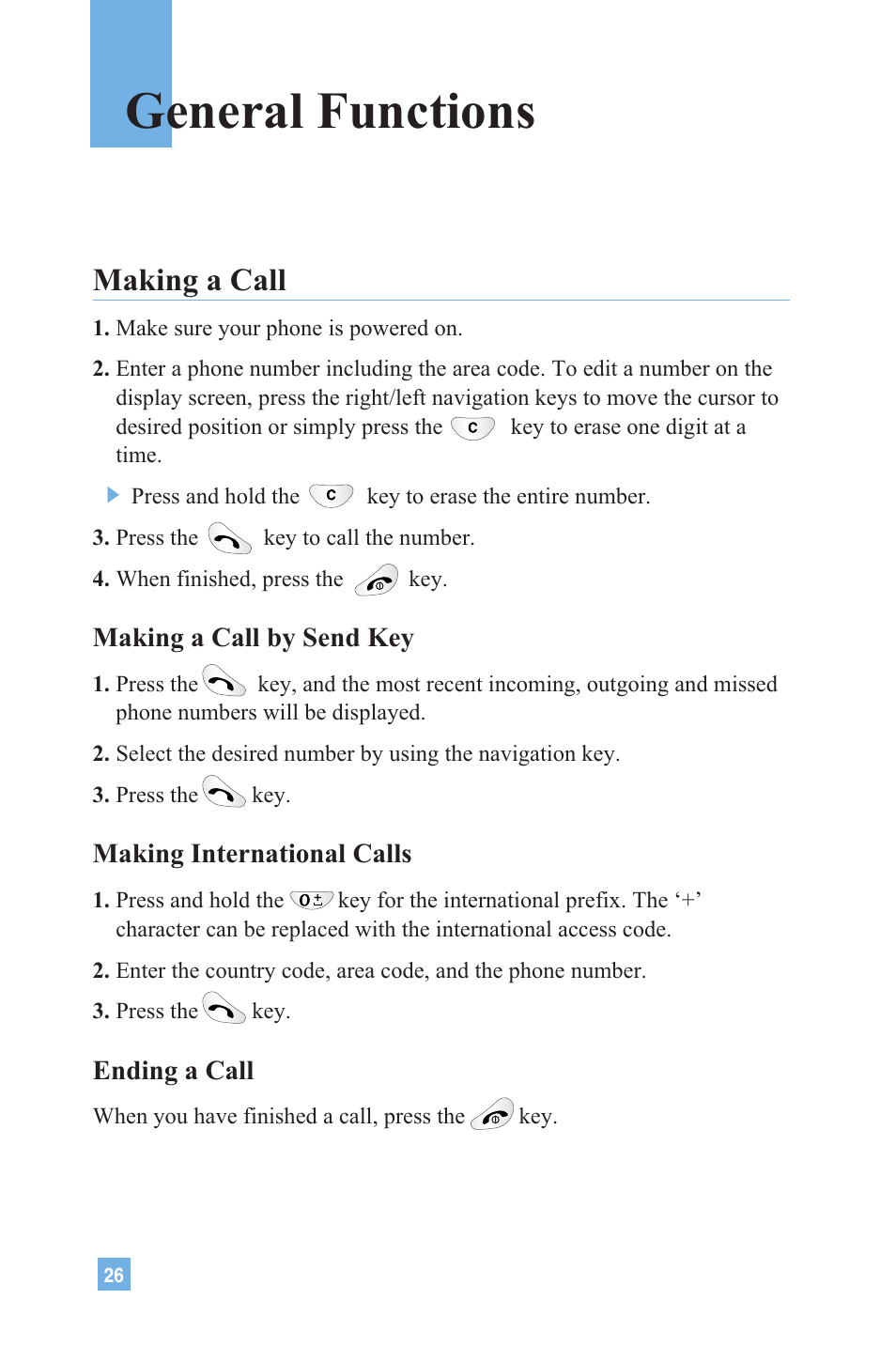 General functions, Making a call | LG G4020 User Manual | Page 29 / 128