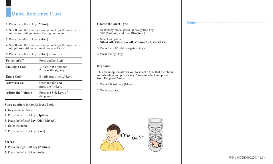 Quick reference card | LG G4020 User Manual | Page 3 / 128