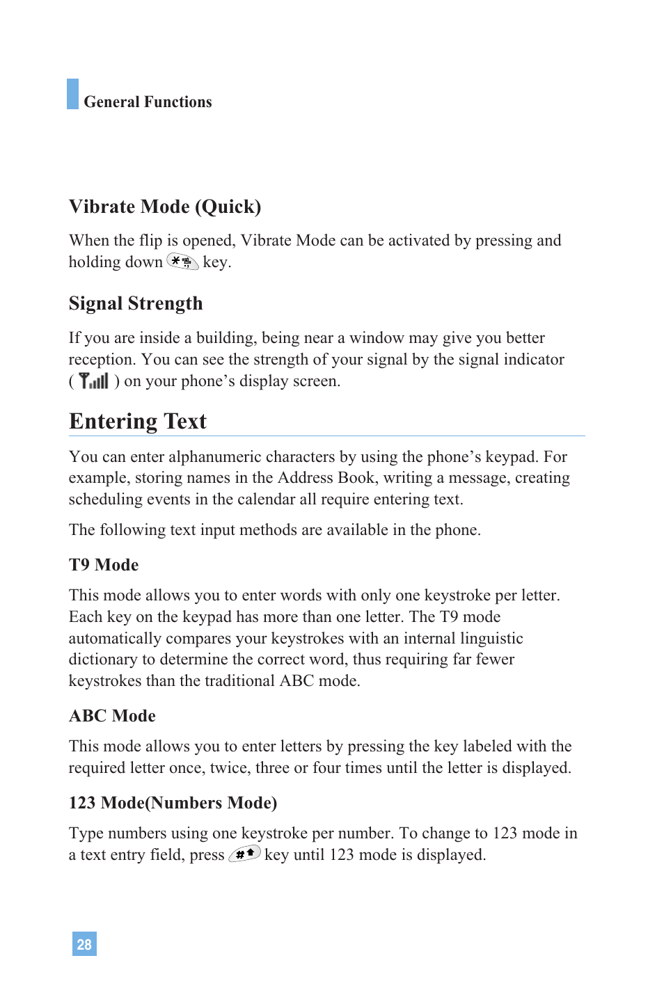 Entering text | LG G4020 User Manual | Page 31 / 128