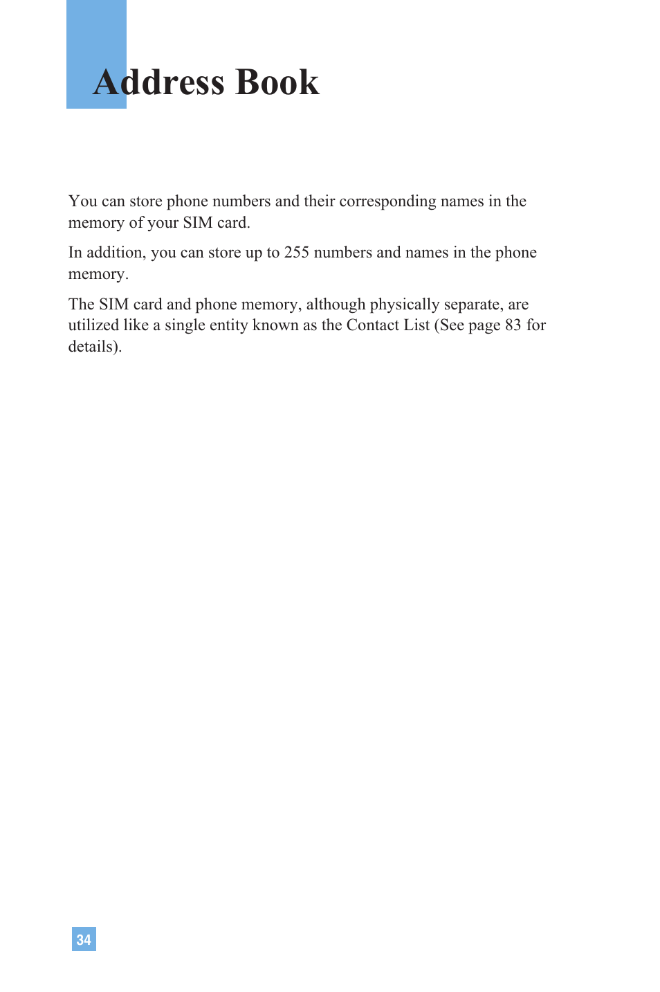 Address book | LG G4020 User Manual | Page 37 / 128