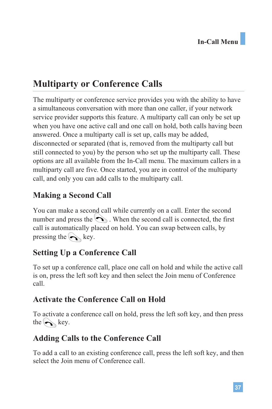 Multiparty or conference calls | LG G4020 User Manual | Page 40 / 128