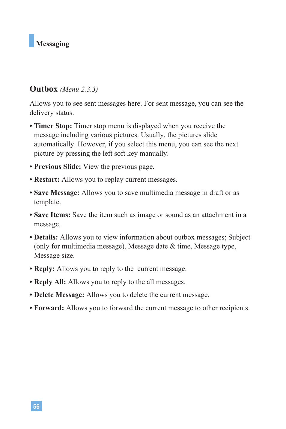 Outbox | LG G4020 User Manual | Page 59 / 128