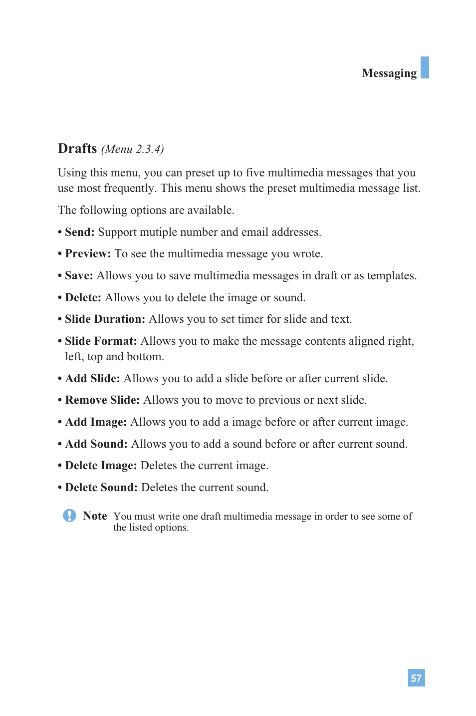 Drafts | LG G4020 User Manual | Page 60 / 128