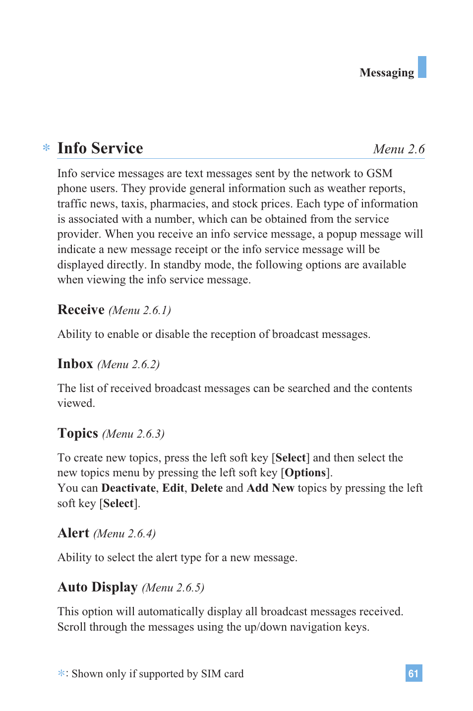 Info service | LG G4020 User Manual | Page 64 / 128