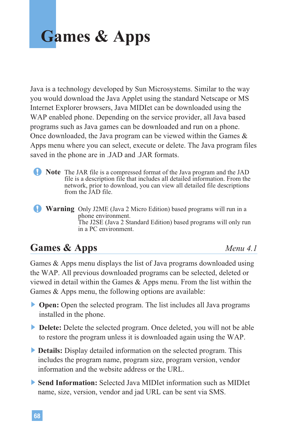 Games & apps | LG G4020 User Manual | Page 71 / 128