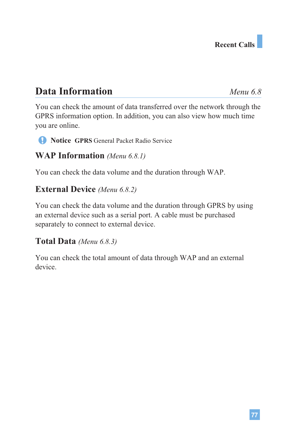 Data information | LG G4020 User Manual | Page 80 / 128