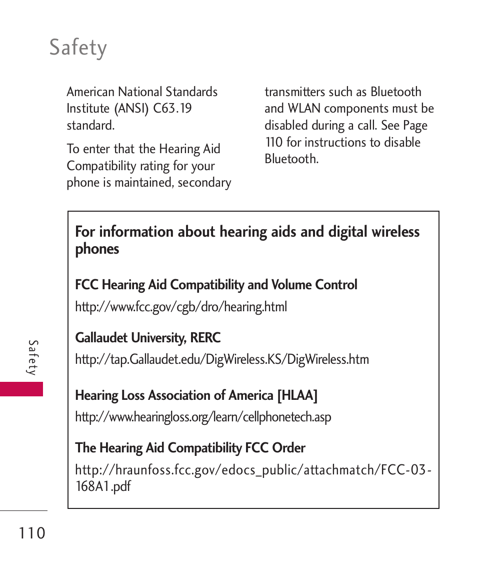 Safety | LG LG230 User Manual | Page 112 / 251