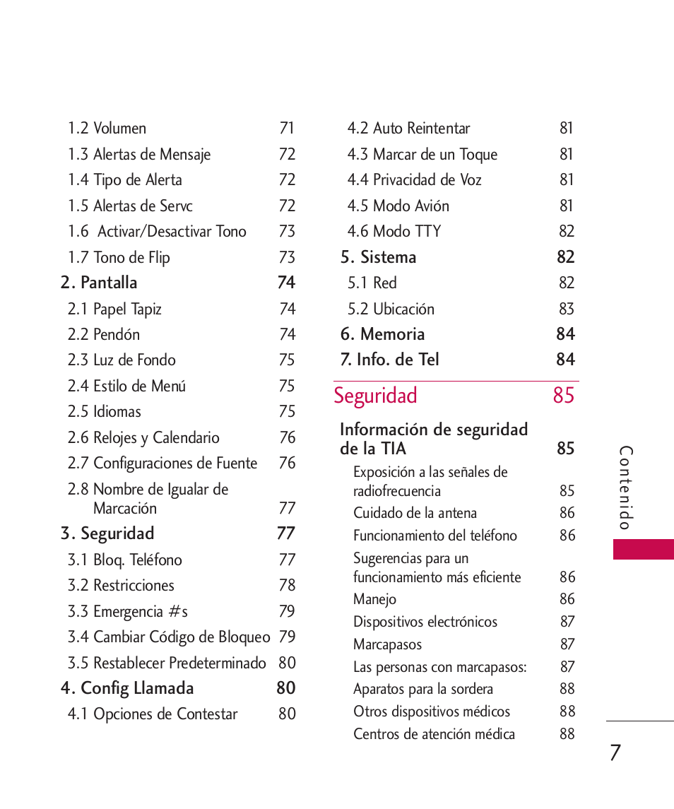 Seguridad 85 | LG LG230 User Manual | Page 129 / 251