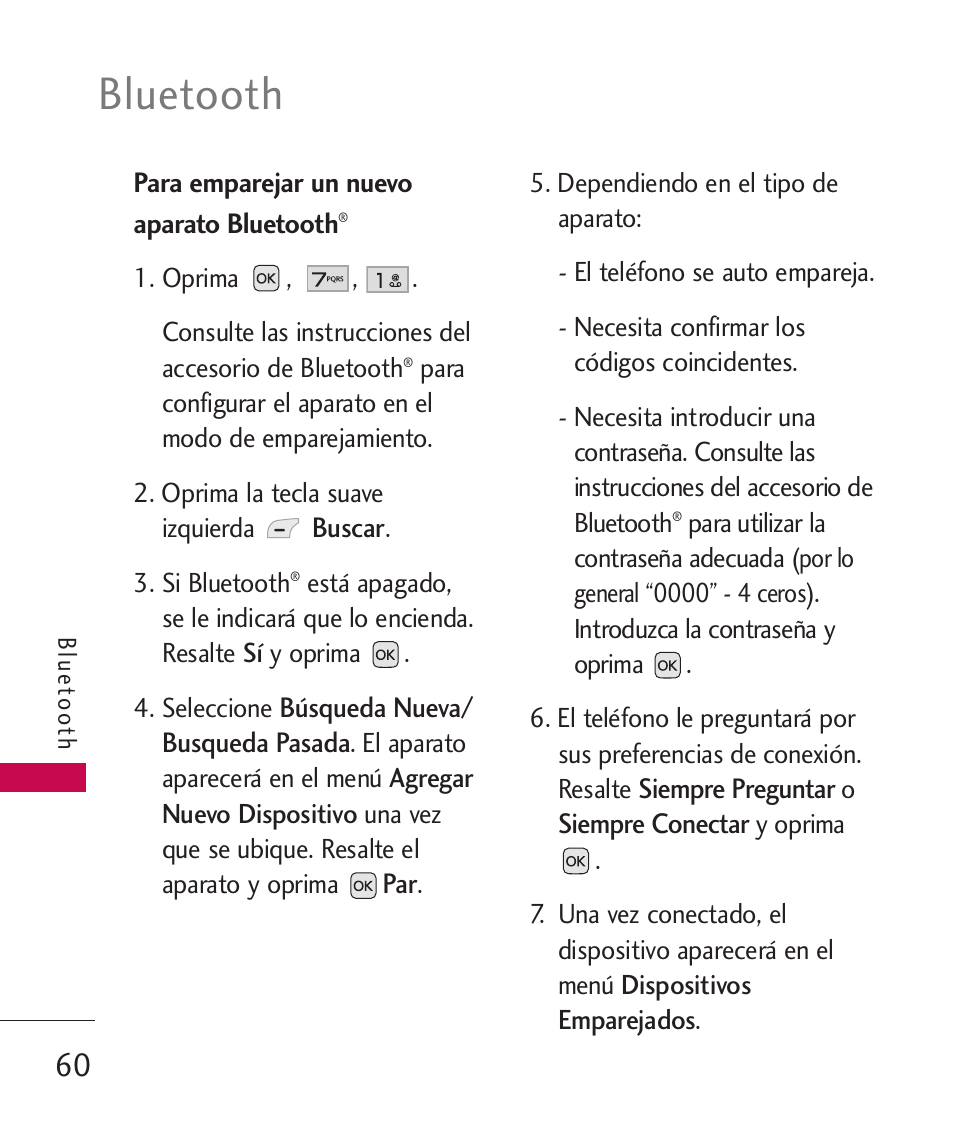 Bluetooth | LG LG230 User Manual | Page 182 / 251