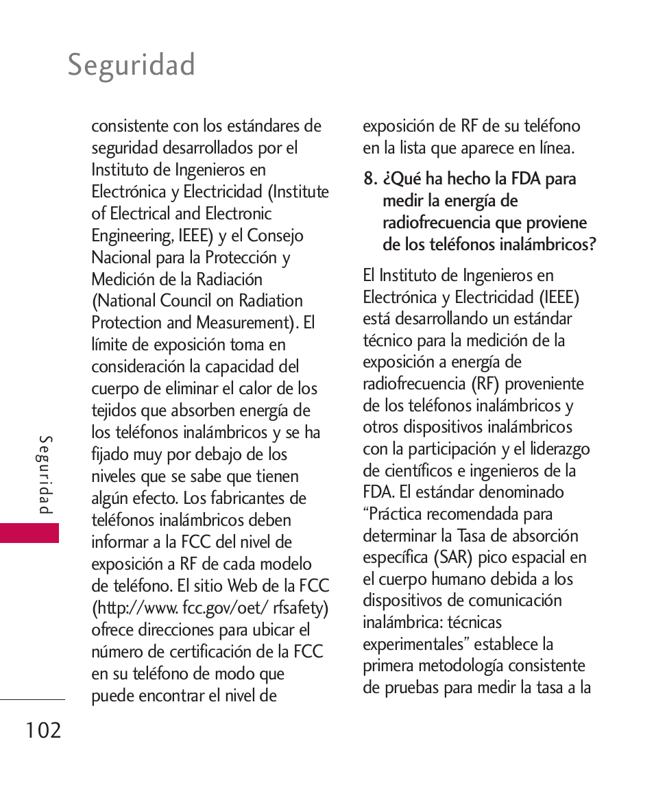 Seguridad | LG LG230 User Manual | Page 224 / 251