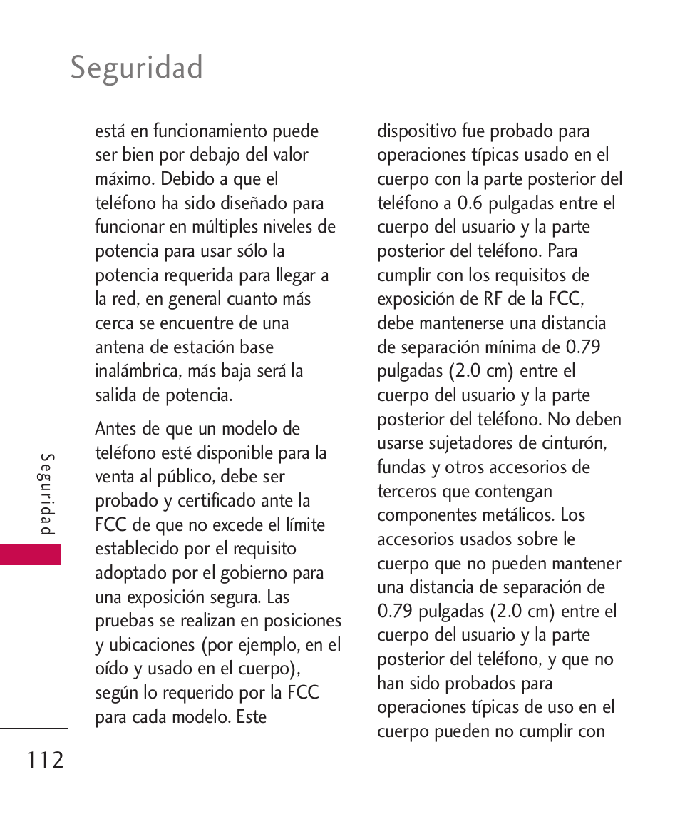 Seguridad | LG LG230 User Manual | Page 234 / 251