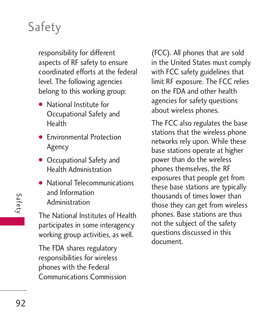 Safety | LG LG230 User Manual | Page 94 / 251