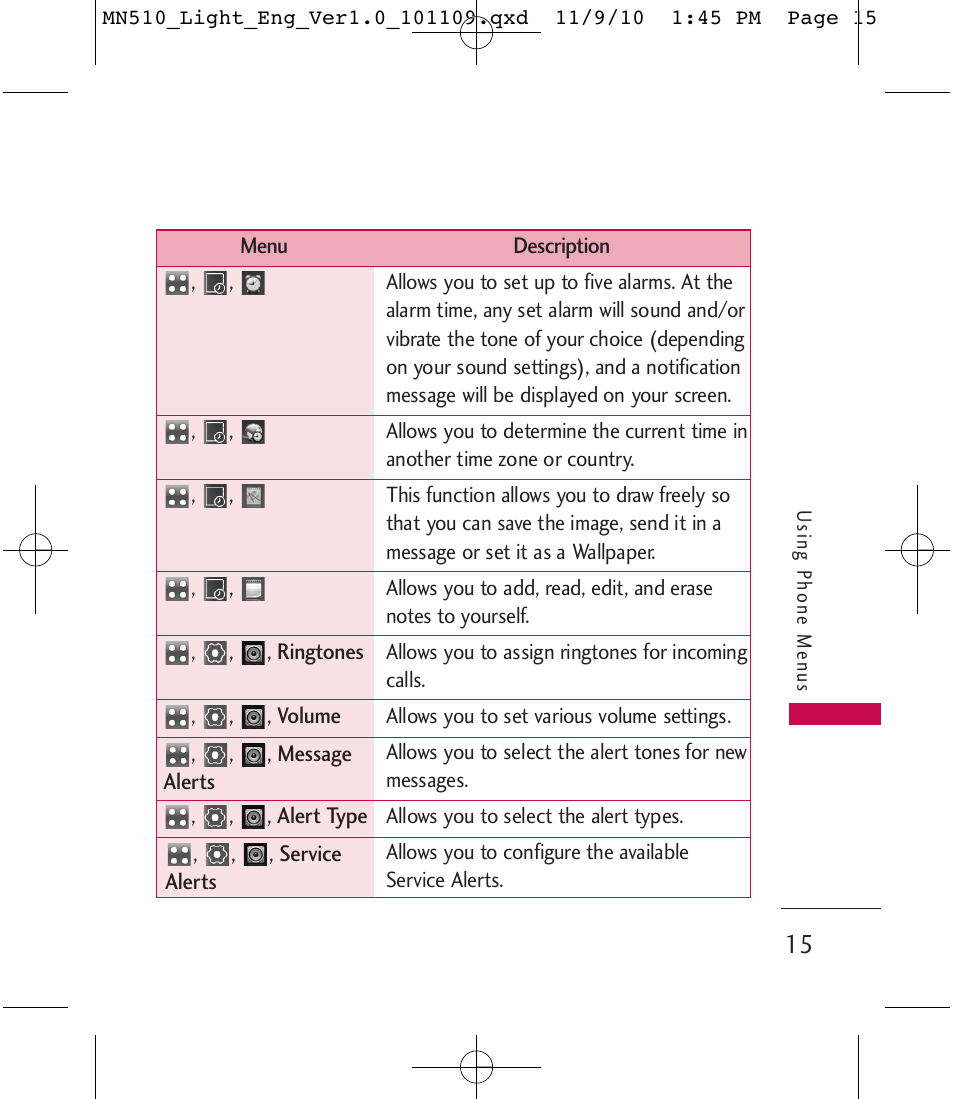 LG LGMN510 User Manual | Page 17 / 69