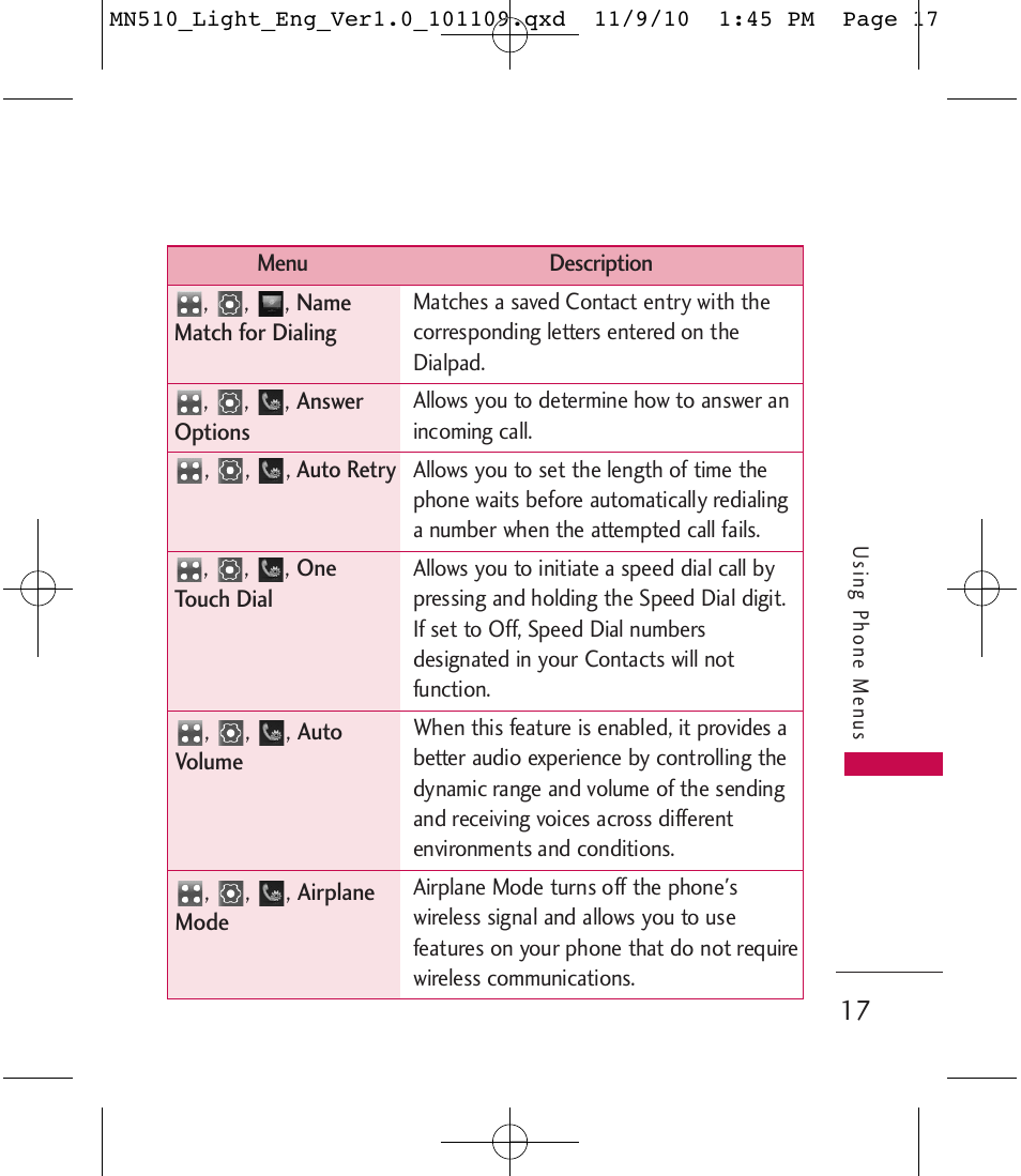 LG LGMN510 User Manual | Page 19 / 69