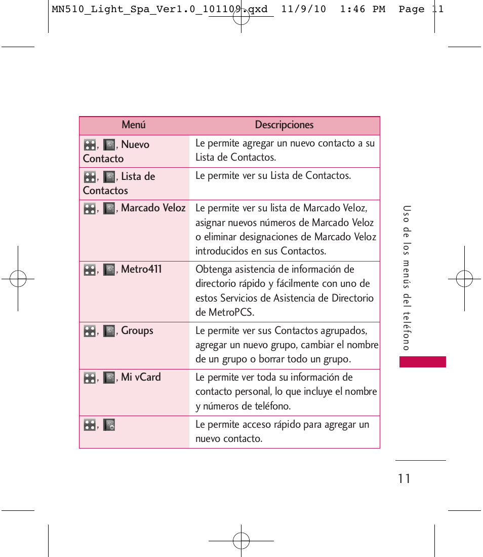 LG LGMN510 User Manual | Page 45 / 69