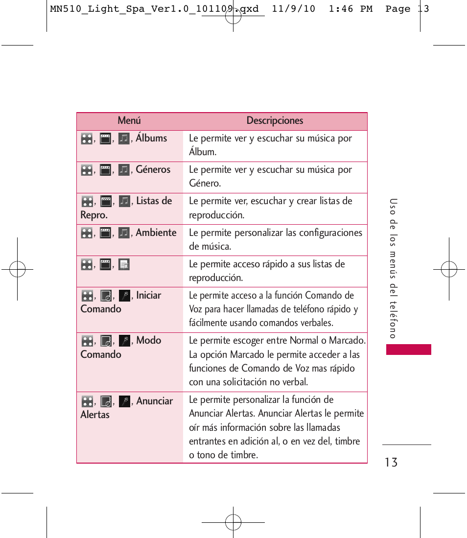 LG LGMN510 User Manual | Page 47 / 69