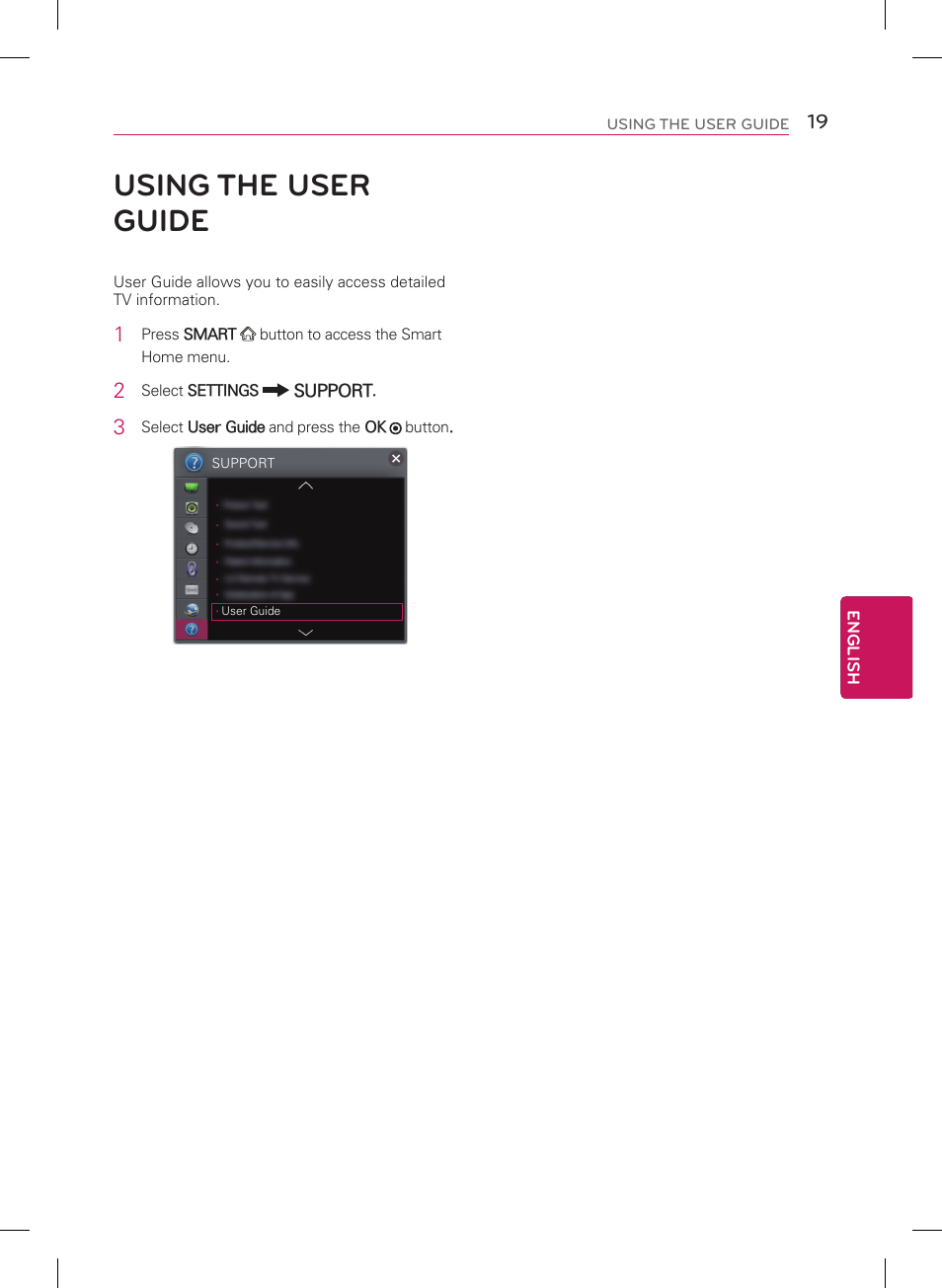 Using the user guide | LG 47LB5800 User Manual | Page 19 / 24