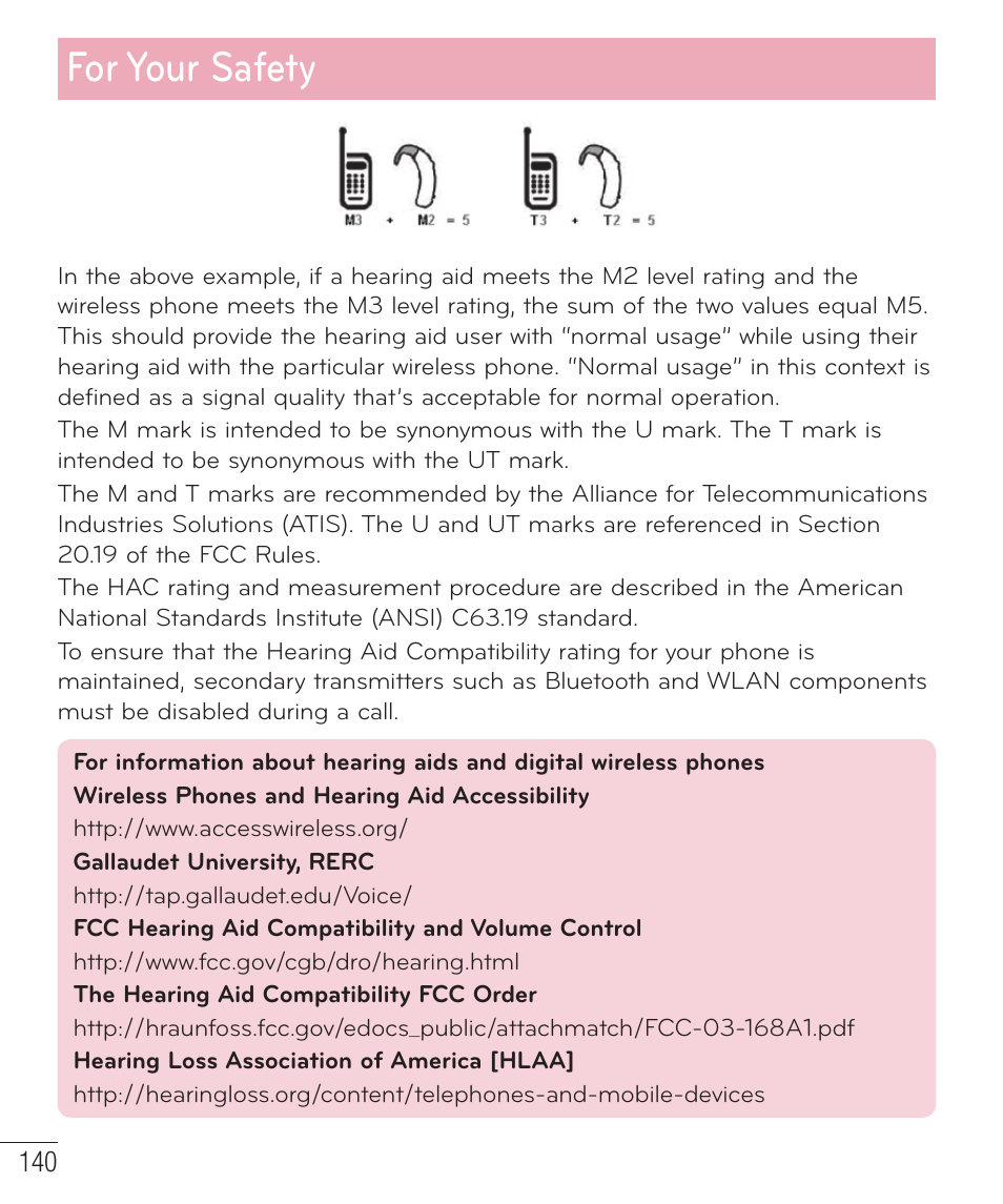 For your safety | LG LGD851TN User Manual | Page 141 / 145