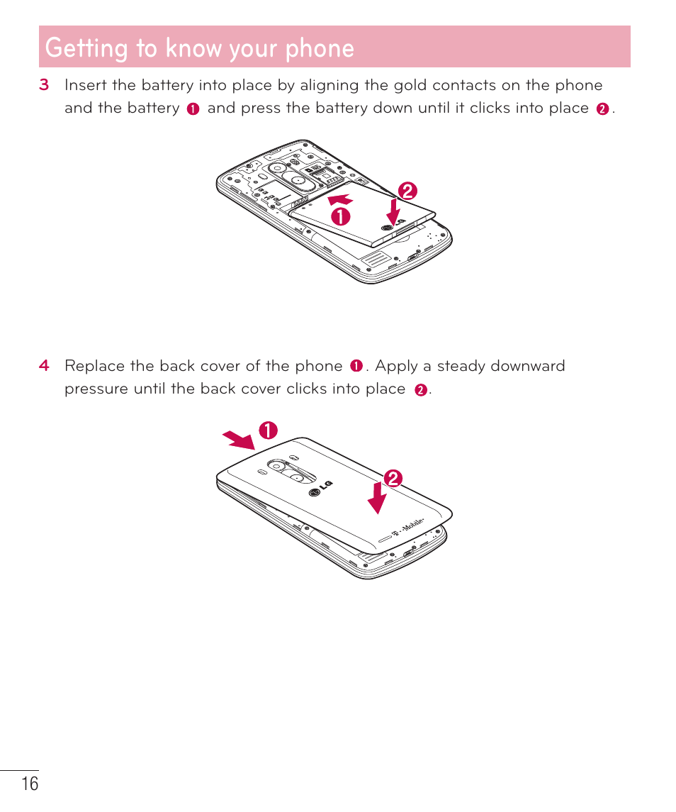 Getting to know your phone | LG LGD851TN User Manual | Page 17 / 145