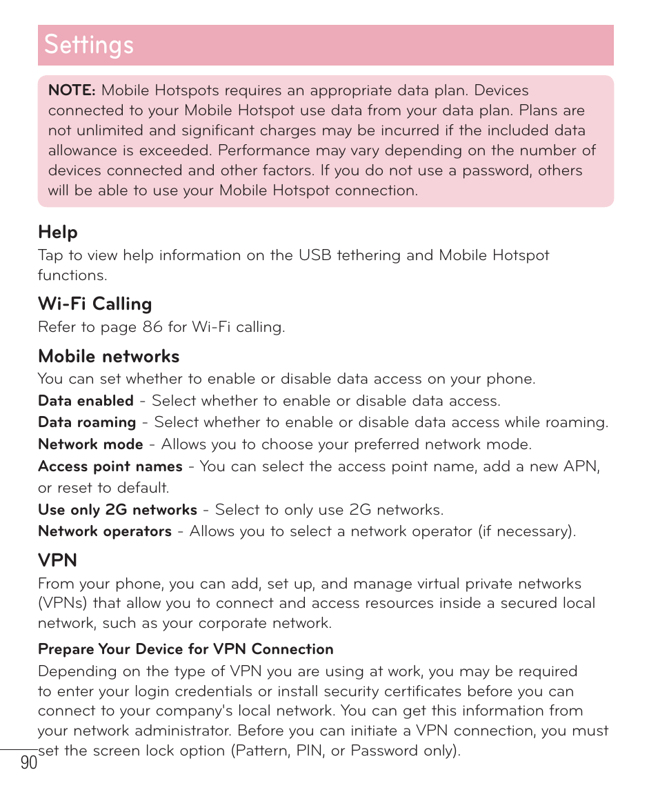 Settings | LG LGD851TN User Manual | Page 91 / 145