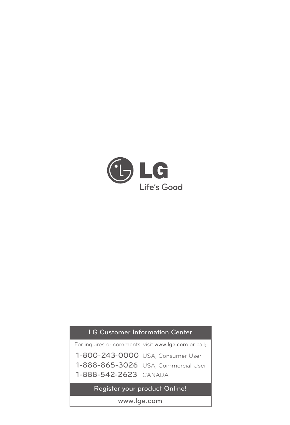 LG LBN10551PV User Manual | 21 pages