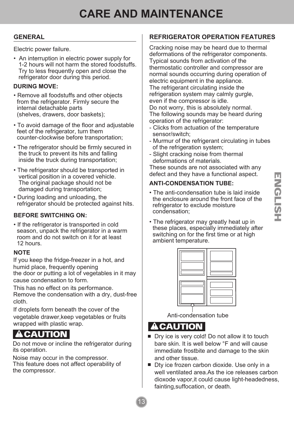 Care and maintenance | LG LBN10551PV User Manual | Page 14 / 21