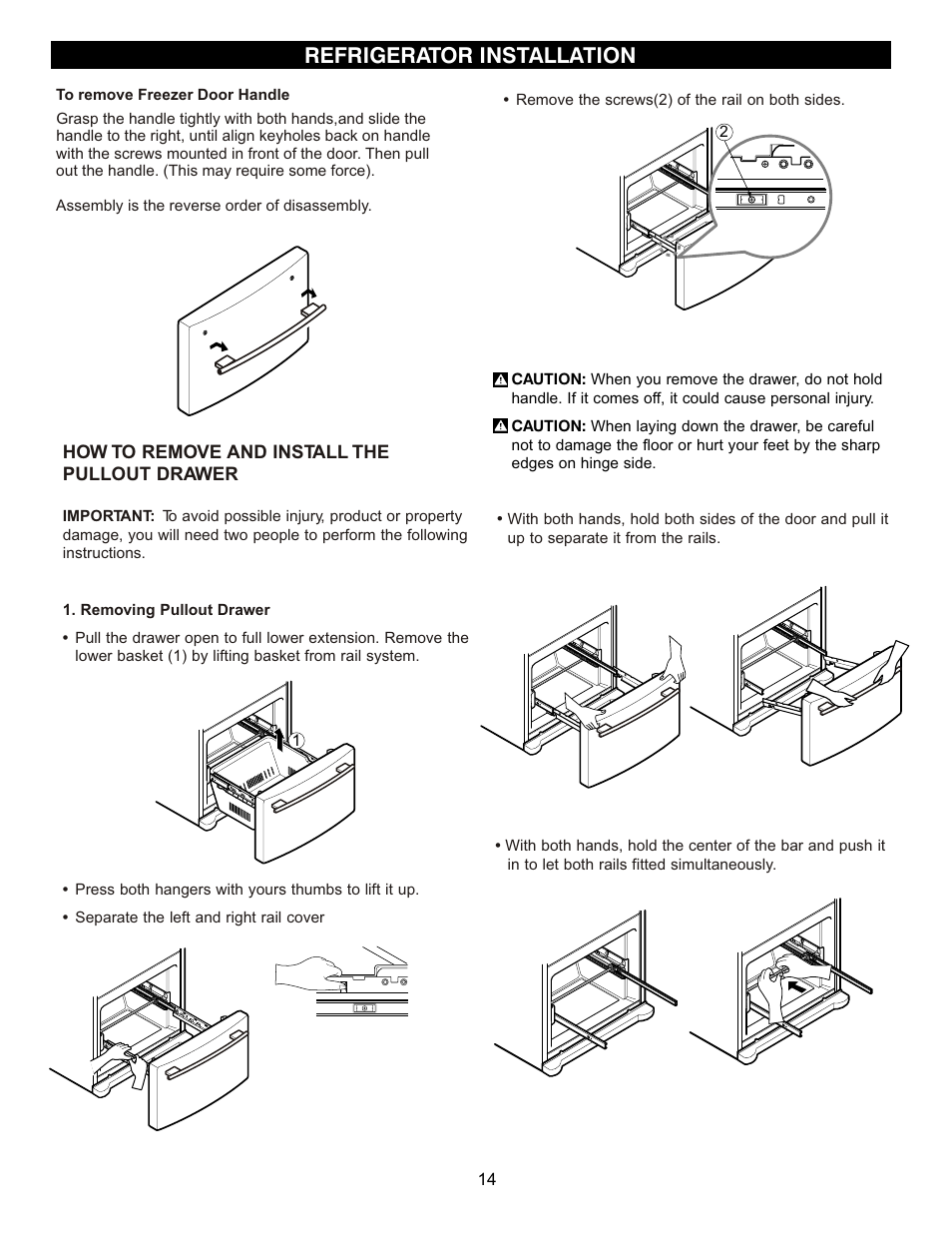 Refrigerator installation | LG LFD22860SB User Manual | Page 13 / 35