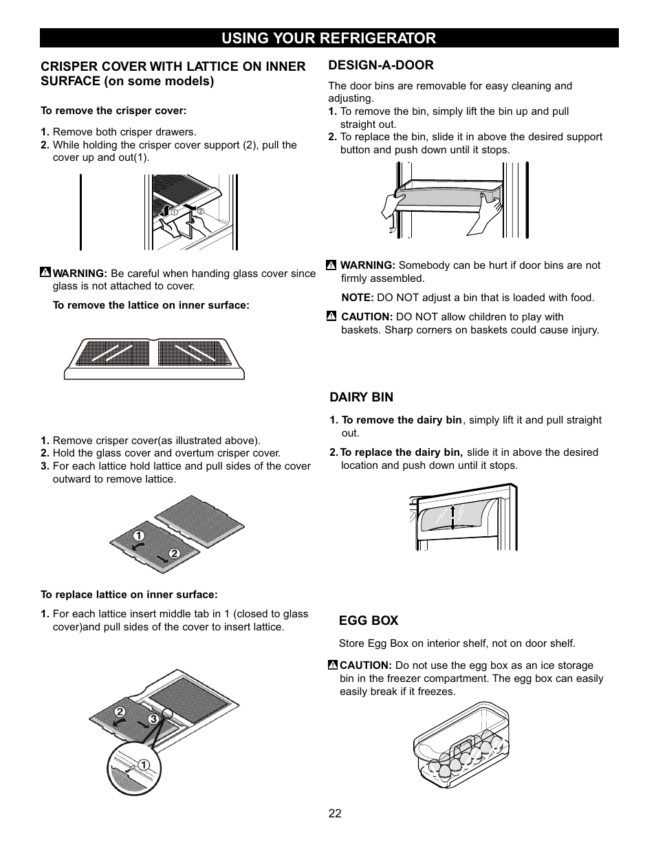 Using your refrigerator | LG LFD22860SB User Manual | Page 21 / 35