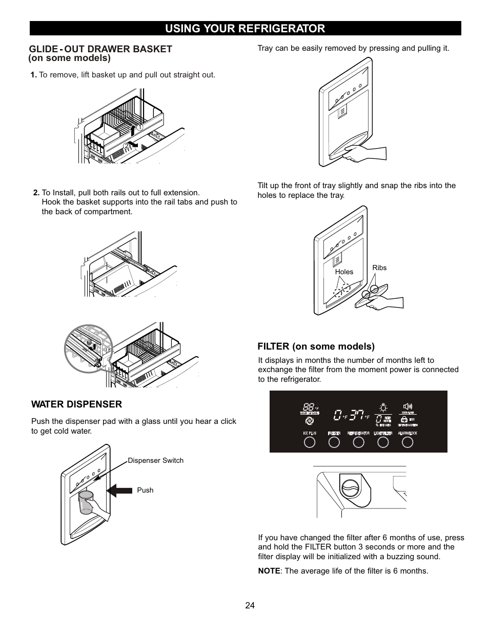 Using your refrigerator | LG LFD22860SB User Manual | Page 23 / 35