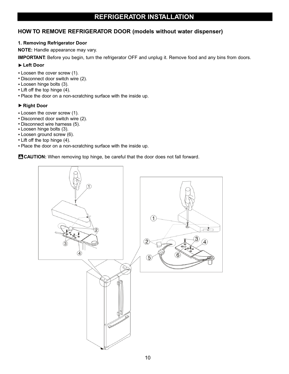 Refrigerator installation | LG LFD22860SB User Manual | Page 9 / 35